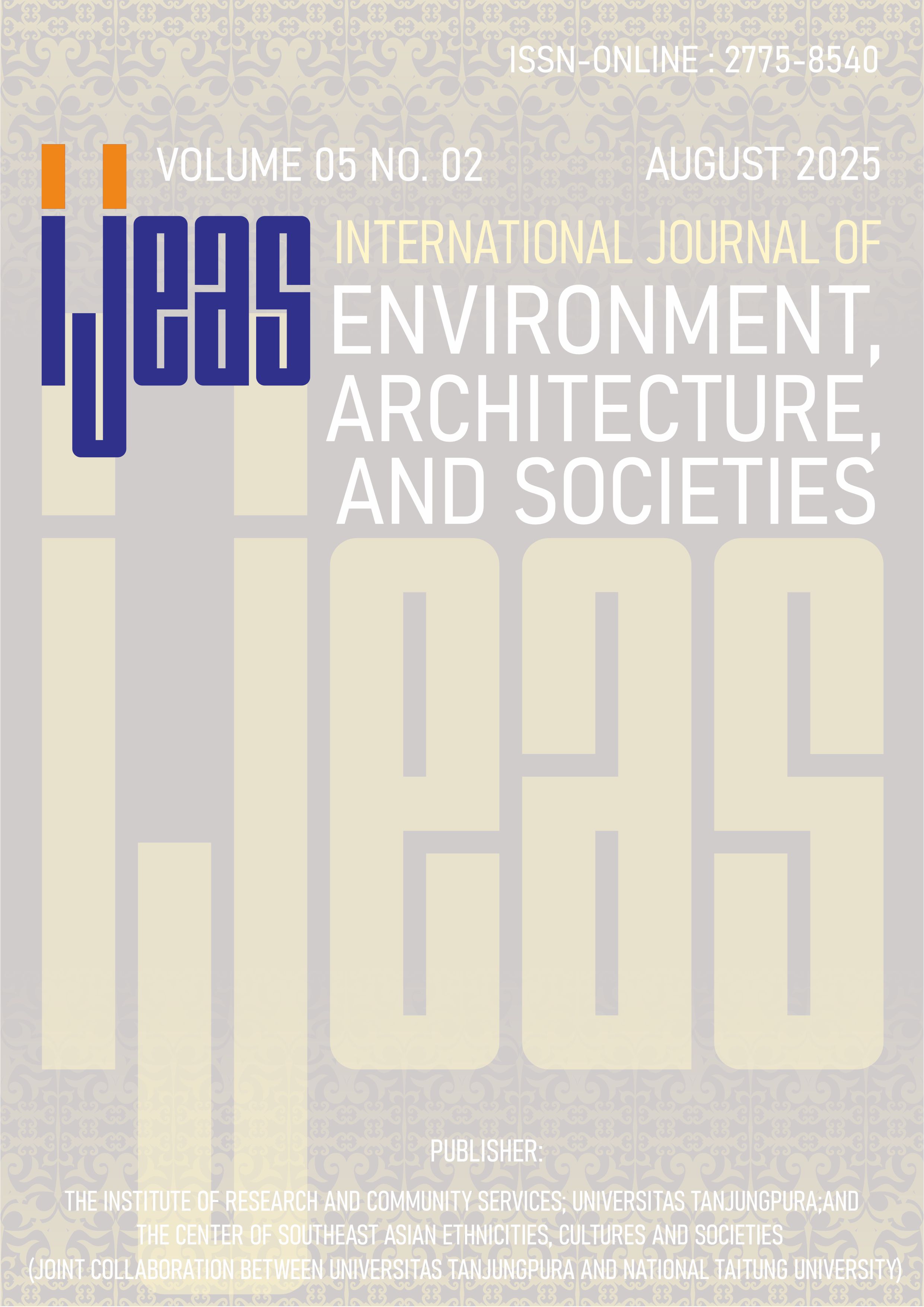 					View Vol. 5 No. 02 (2025): Advancing Interdisciplinary Dialogues in Environment, Architecture, and Societies
				
